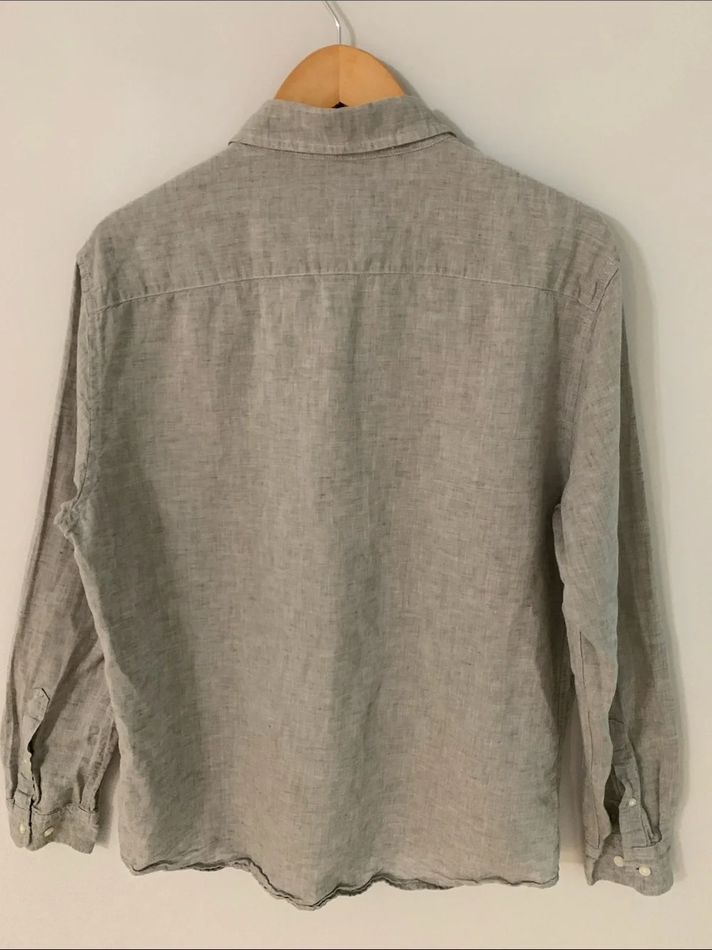 Banana Republic Men’s Linen Cotton Untucked Slim Fit Button Up Shirt Tan Large